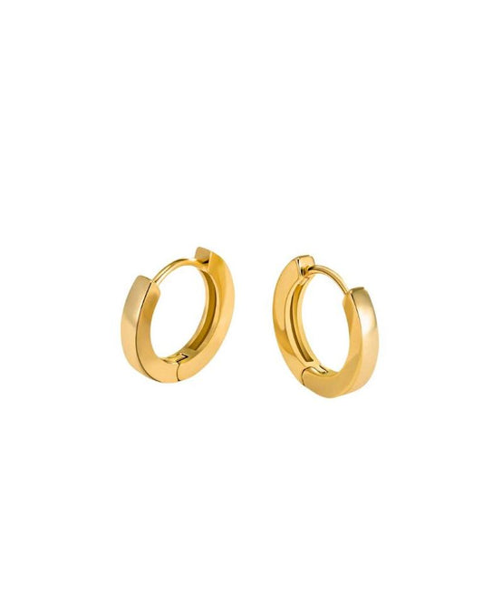 gold huggies earrings